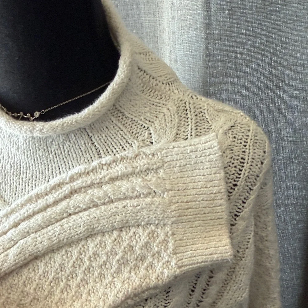 J. Crew Cream Cable Knit Turtleneck Sweater - Picture 4 of 5